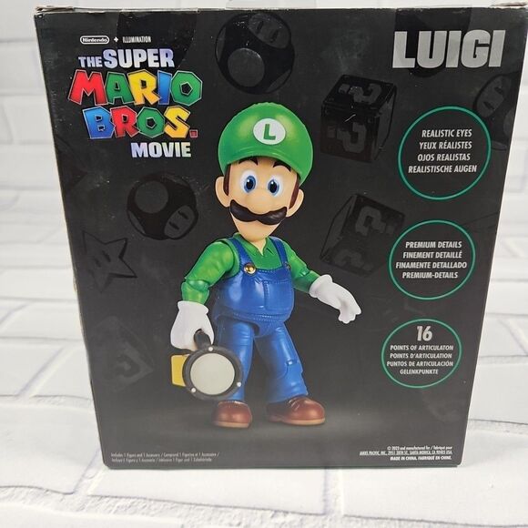 Nintendo The Super Mario Bros. Movie Luigi Figure with Flashlight Accessory - Picture 3 of 6